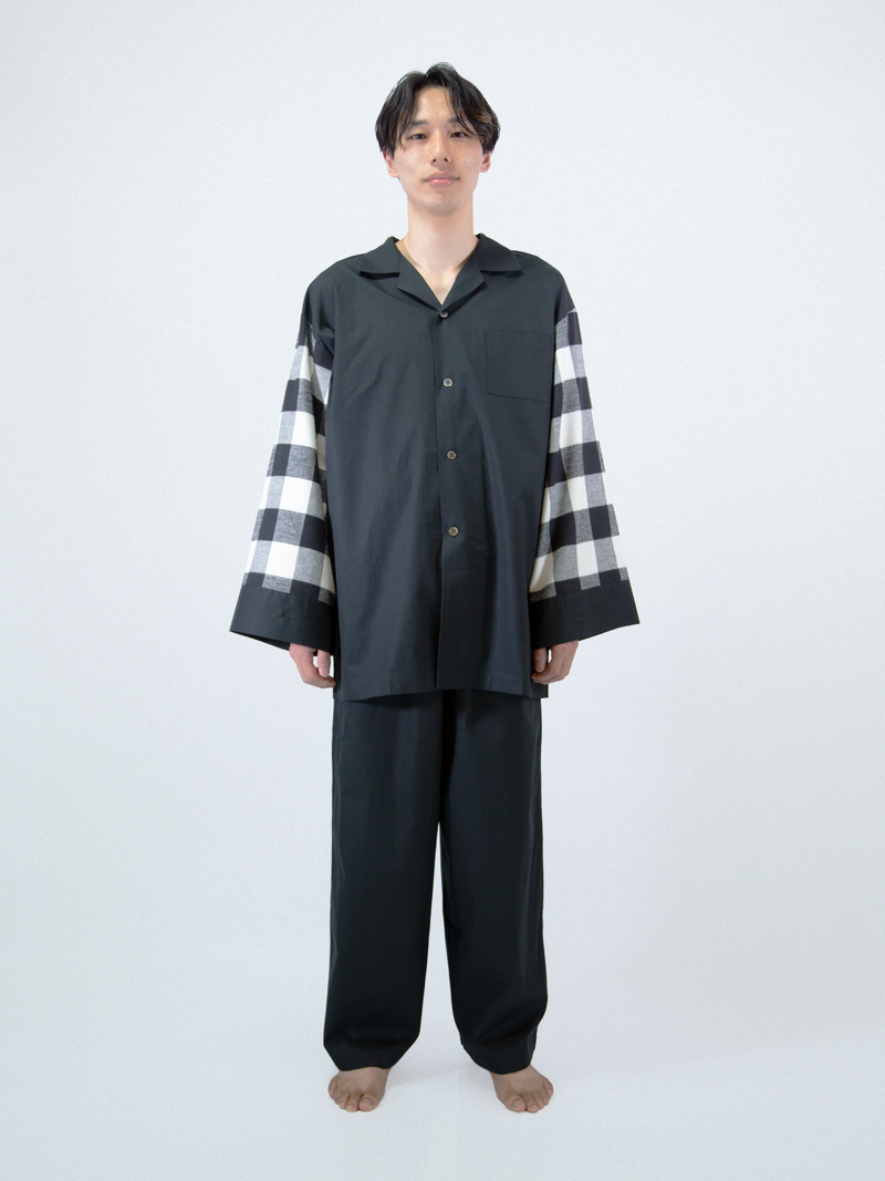 Night pajama pants - BLACK×WHITE