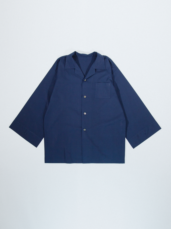 Classic open collar shirt - NAVY